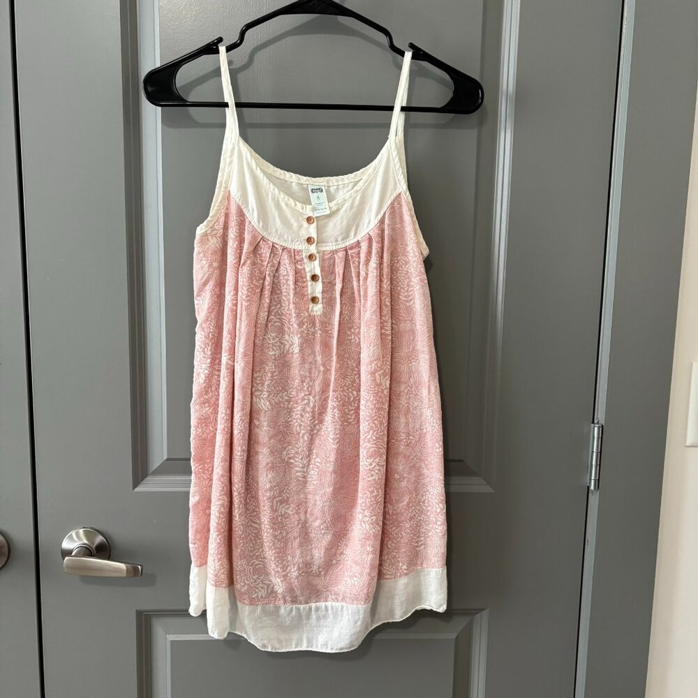 Tunic-Length Spaghetti Strap Top with Button Detail